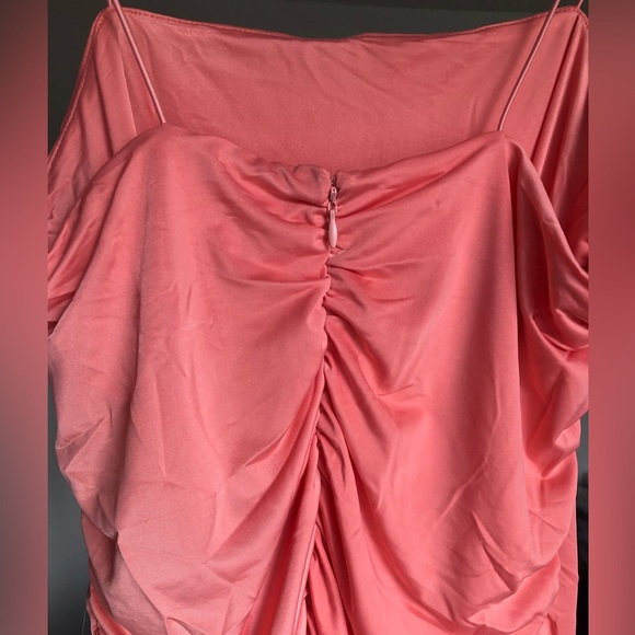 Love By Design Ruched Bodycon Mini Dress Burnt Coral XL - Picture 4 of 5